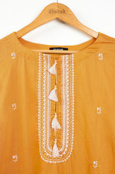 DC-0391 YELLOW EMBROIDERED KURTA